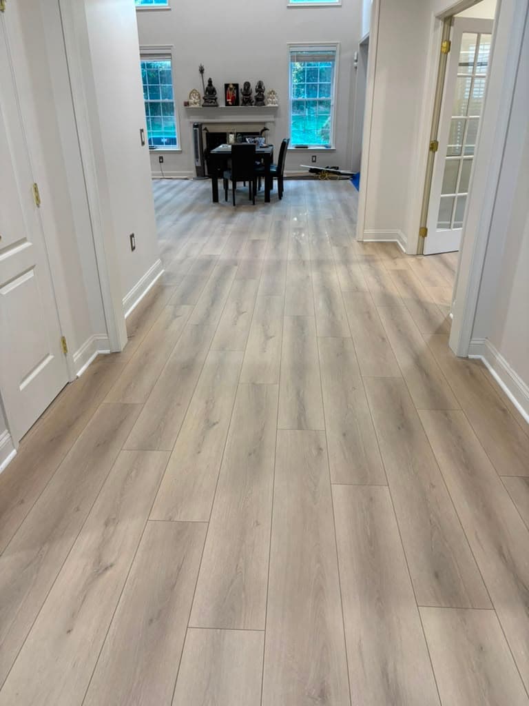 New light LVP floor after installation