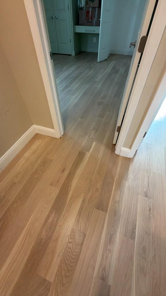 White oak hardwood floor installation